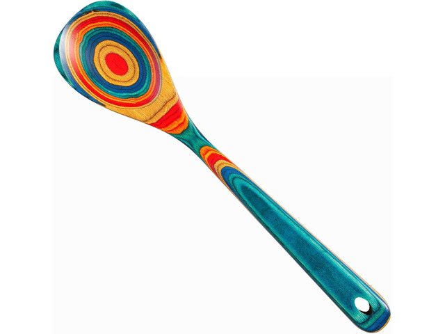 Totally Bamboo Baltique Montego Bay Collection 12-1/2' Wooden Cooking Spoon, Safe for Nonstick