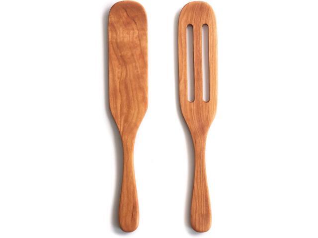 Wooden Spurtle Set - Handmade in the USA, As Seen on TV - Wood Spurtles Include Large and Slotted 12 Cooking Utensils