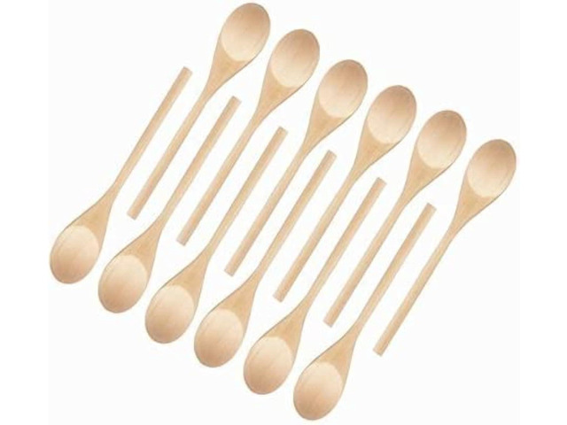 Kitchen Wooden Spoons Mixing Baking Serving Utensils Puppets 10 In - 12 Pack