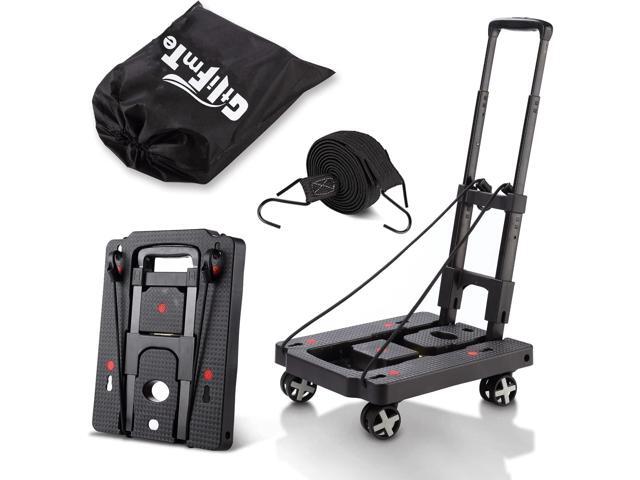 Folding Hand Truck,Lightweight Hand Truck Dolly Foldable,Luggage cart with 4 Rotate Wheels,Utility Cart with Adjustable Handle,Collapsible Dolly.