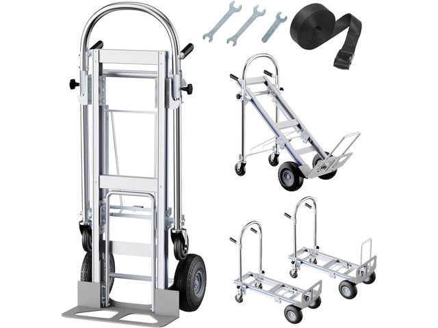 Hand Trucks Heavy Duty Aluminum Dolly Cart, 3 in 1 Design 1000 Lbs Capacity with Solid Wheels - Foldable, Portable, Ergonomic Handle, Perfect for...