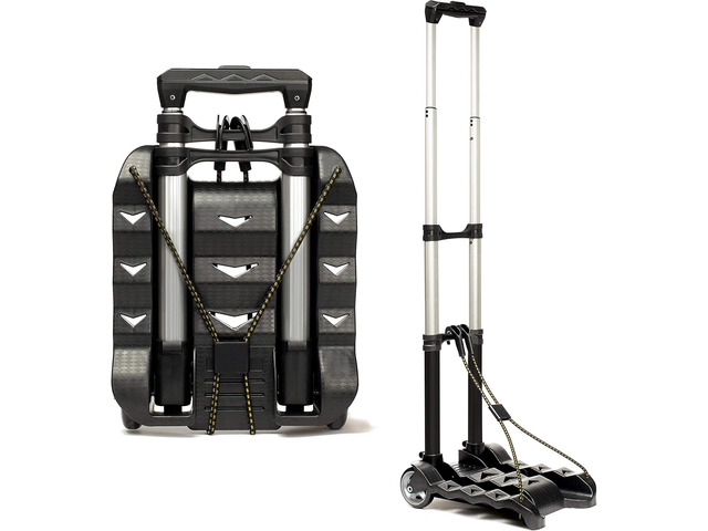 RMS Folding Luggage Cart - Lightweight Aluminum Collapsible and Portable Fold Up Dolly for Travel, Moving and Office Use (Black)