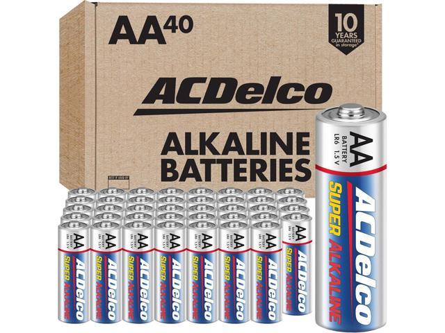 ACDelco 40-Count Double AA Batteries, Maximum Power Super Alkaline Battery for Home and Office, 10-Year Shelf Life, Reclosable Packaging