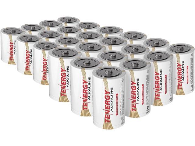 Tenergy 1.5V D Alkaline LR20 Battery, High Performance D Non-Rechargeable Batteries for Clocks, Remotes, Toys & Electronic Devices, Replacement D.