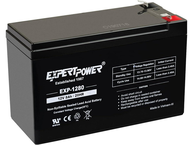 ExpertPower 12V 8AH Sealed Lead Acid (SLA) Battery Replacement for APC Back-UPS ES 550VA Back-UPS Pro 1300/1500 Liftmaster CSL-24VDC Slider Gate...