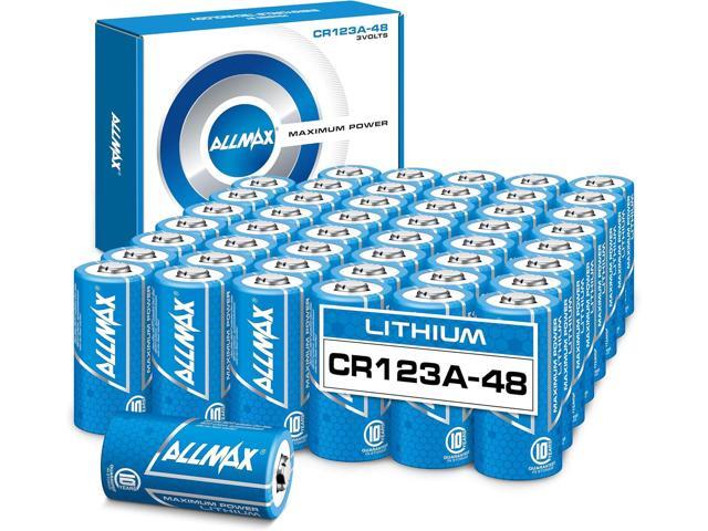 Allmax CR123A Maximum Power Lithium Batteries (48 Count) Longest Lasting, Leakproof, 10-Year Shelf Life, Ultimate Performance, Perfect for.