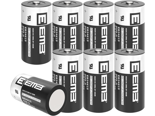 EEMB 8Pack ER34615 D Cell Batteries 3.6V Lithium Battery 19Ah Li-SOCL Non-Rechargeable Battery LS-33600 SB-D02 XL-205F for CNC Machine Tool,...