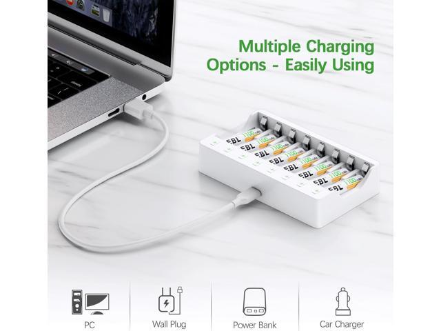 EBL Rechargeable AAA Batteries 8 Pack, Triple AAA Batteries 1100mAh High Capacity, 1200 Recharge Cycles, Pre-Charged 1.2V NiMH AAA Battery with...