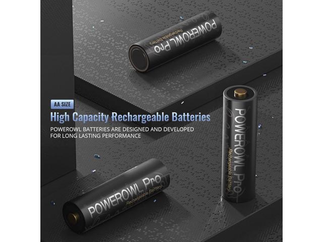 POWEROWL Rechargeable AA Batteries, High Capacity 2800mAh, Premium NiMH Double A Battery -12 Count