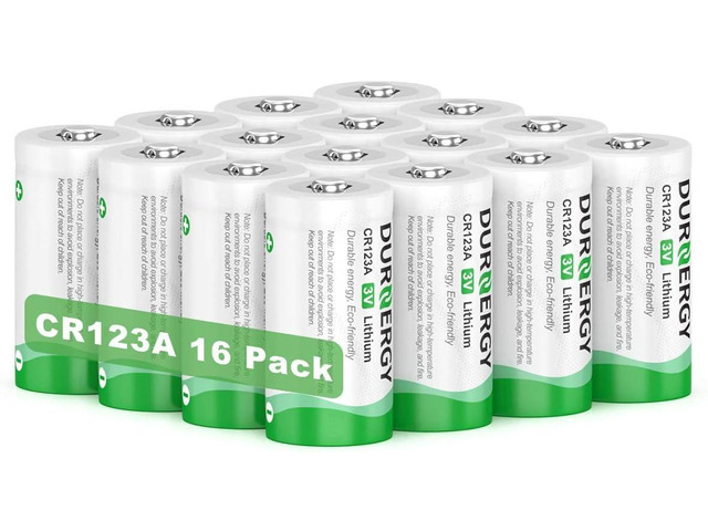 CR123A Lithium Batteries 16 Pack 3 Volt 123A Battery with 10 Year Shelf Life High Power for Flashlights Compatible with CR17335 CR17345