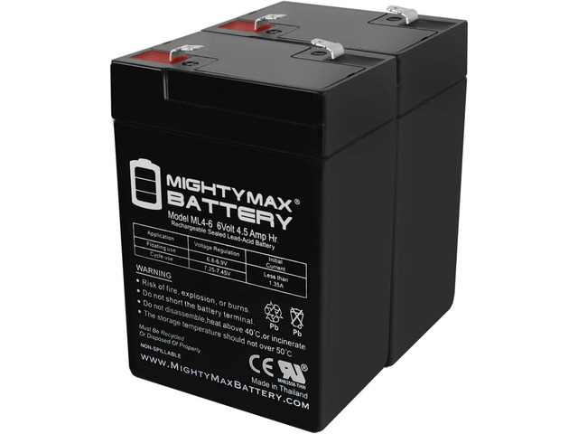 Mighty Max Battery 6V 4.5AH Battery for Wildgame Innovations Feeder - 2 Pack