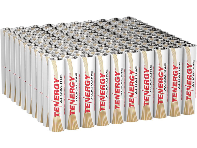 Tenergy 1.5V AAA Batteries, High Performance Alkaline AAA Non-Rechargeable Battery for Clocks, Remotes, Toys & Electronic Devices, 100 Pack