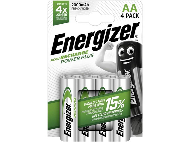 Energizer Rechargeable NiMH Battery AA 1.2 V Power+ 2000 mAh 4-Blister [EN-PWRPL2000B4]