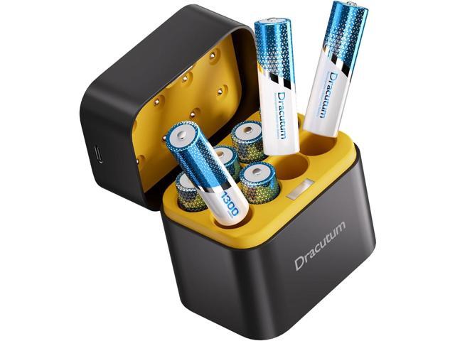 AAA Rechargeable Batteries Lithium 8 Pack with Fast Charger - 1300mWh High Capacity 1.5V Constant Output Rechargeable AAA Batteries, 2000 Cycles...