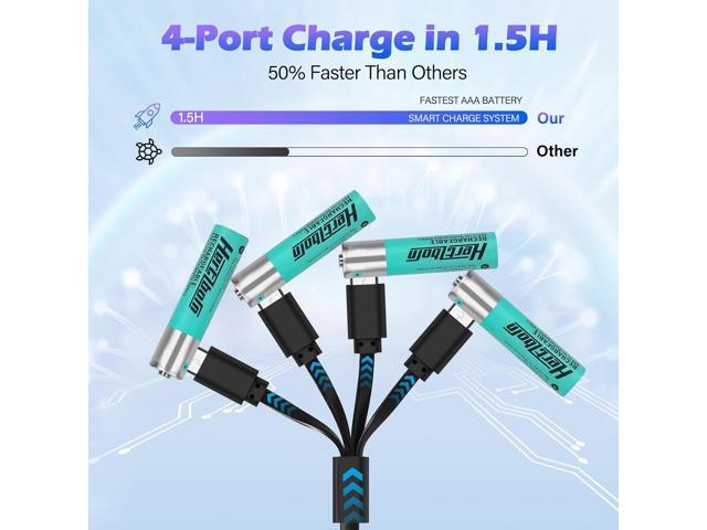 True 1.5V Lithium AAA Battery 925mWh - TÜV Certified for -30 & 1000 Cycles - for Medical Devices/Smart Locks 4 Pack