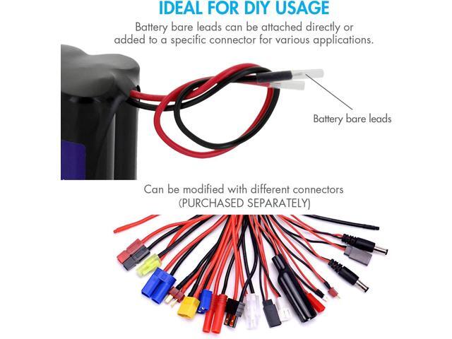 Tenergy NiMH Battery Pack 12V 2000mAh High Capacity Rechargeable Battery w/Bare Leads Replacement Battery Pack for DIY, Medical Equipments, LED...