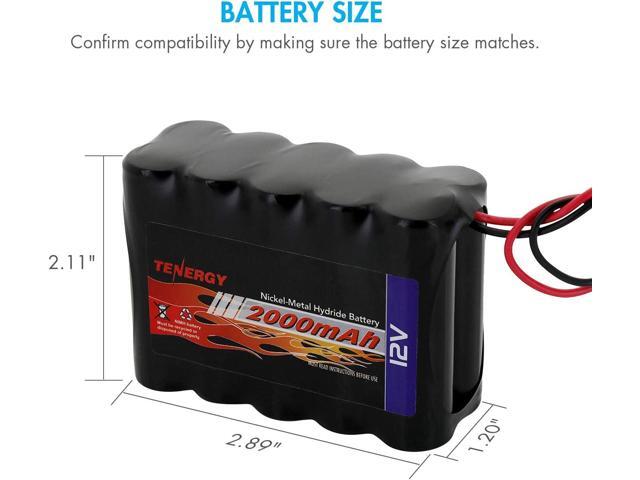 Tenergy NiMH Battery Pack 12V 2000mAh High Capacity Rechargeable Battery w/Bare Leads Replacement Battery Pack for DIY, Medical Equipments, LED...