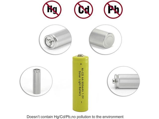 GEILIENERGY Solar Light Batteries AA Ni-Cd AA 600mAh 1.2V Rechargeable Batteries AA Rechargeable Batteries for Solar Lights Solar Lamp(Pack of 12)