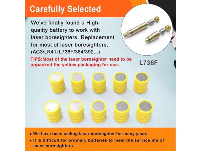 Button Cell Batteries (L736 & LR626) 30 Count (10 x 3-Pack) 4.5V for Laser Boresighter, Training Cartridge, Toys, LED Flashlight ...