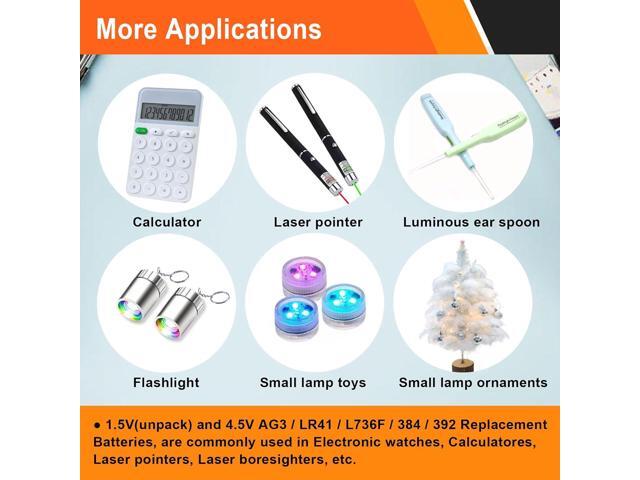 Button Cell Batteries (L736 & LR626) 30 Count (10 x 3-Pack) 4.5V for Laser Boresighter, Training Cartridge, Toys, LED Flashlight ...