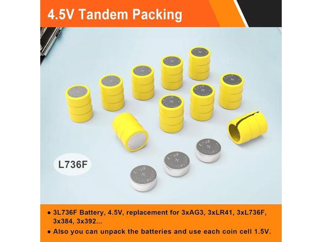 Button Cell Batteries (L736 & LR626) 30 Count (10 x 3-Pack) 4.5V for Laser Boresighter, Training Cartridge, Toys, LED Flashlight ...