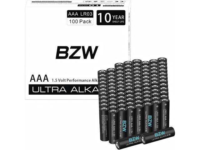 BZW AAA Batteries 100 Pack, 1450mAh Premium Alkaline 1.5V Triple A Batteries, Ultra Long-Lasting & Leakproof, 10-Year Shelf Life