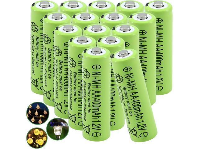 16 Packs Solar Lights AA Batteries 1.2Vots 400mah Ni-MH,Rechargeable Double A Solar Battery for Outdoor Solar Lights, String Lights, Pathway Lights