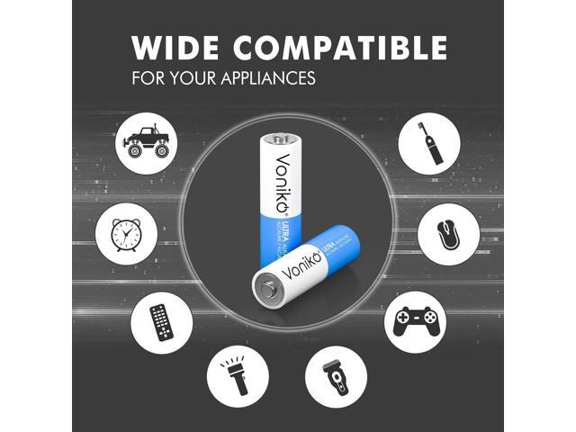 Voniko - Premium Grade AA Batteries - (200 Pack) - Alkaline Double A Battery - Ultra Long-Lasting, Leakproof 1.5v Batteries - 10-Year Shelf Life