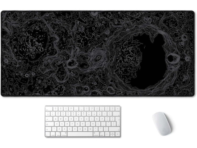 SSOIU Moon Topographic Map Extended Mouse Pad, XXL Gaming Mouse Pads, Large Big Mousepad Laptop Computer Keyboard Mat Desk Pad with Non-Slip Base...