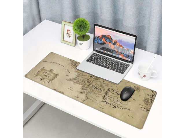 Middle Earth Map Extended Large XXL Gaming Mouse Pad Mat ( 31.5 x 11.8 in ), Mousepad Keyboard with Non-Slip Rubber Base Waterproof Stitched Edges...