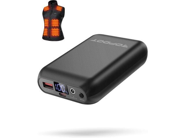 7.4V/5V 2A 16000mAh Heated Vest Battery Pack Compatible with ORORO and Venustas, NORSENN, Portable Power Bank with LED Display for USB heated...