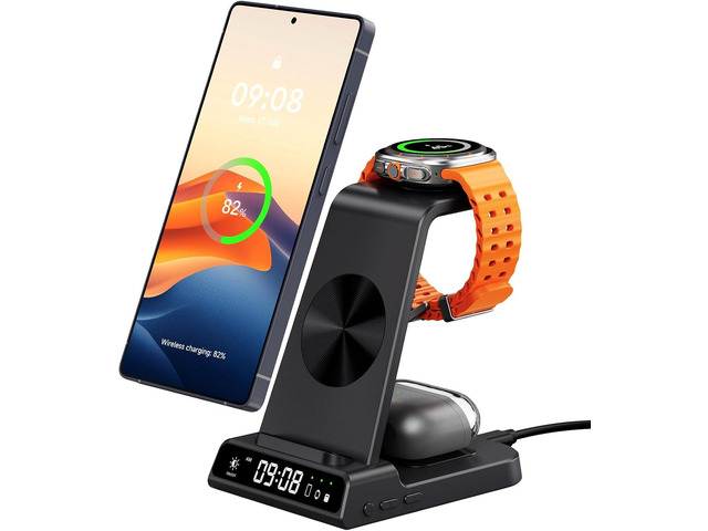 Wireless Charger for Samsung Devices, Wireless Charging Station for Galaxy S25 Ultra/S25+/S25/Z Flip7/Z Fold/S24 Ultra/S23/S22/S21, for Galaxy...