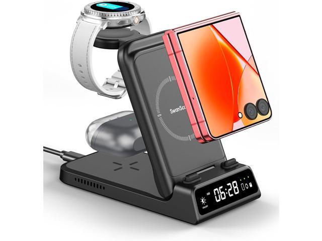 Charging Station for Samsung Z Flip 7/7 FE/6/5/4/3, SwanScout 703F, Wireless Charger for Samsung Galaxy Z Flip, Galaxy Watch 8/8...