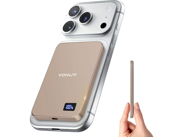 Magnetic Portable Charger 5000mAh, 15W Ultra Slim Wireless Portable Charger, Fast Charging for iPhone 16/15/14/13/12 Pro/Pro Max/Plus, Metal Shell,...