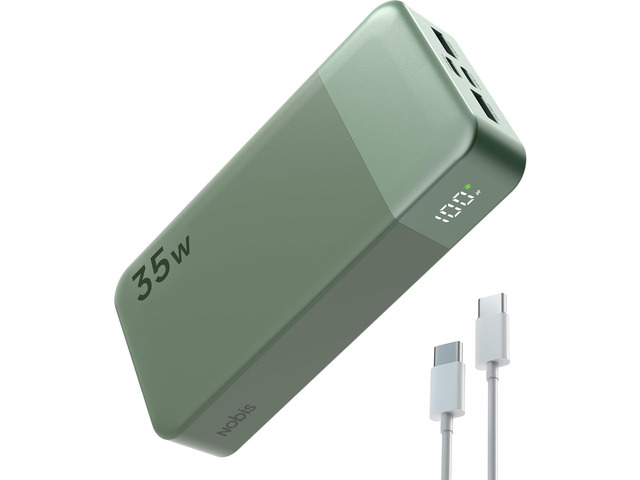 NOBIS Portable Charger, 20000mAh Power Bank, 35W Power Bank Fast Charging, Battery Pack with C to C Cable, Battery Bank with Digital Display for...