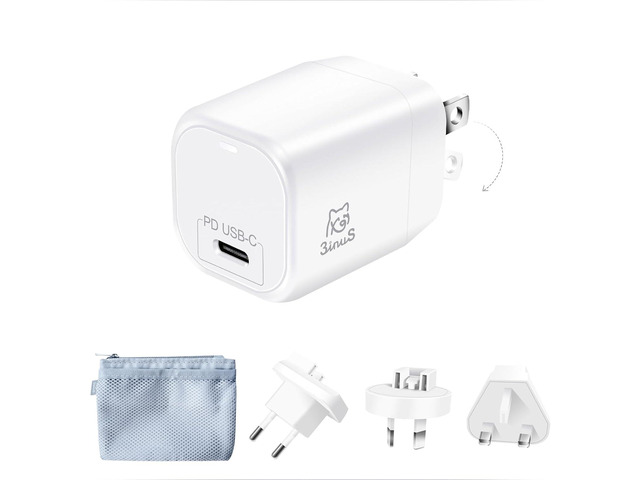 33W USB-C PD Wall GaN Charger, Phone 17/16 Pro/Pro Max/Plus Charger with Foldable Plug, Traveller adapters, use for Smartphone, Pad Pro Tablet,...
