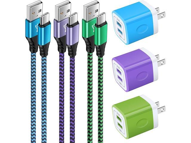 USB Wall Charger Block Fast Charging Brick for Samsung Galaxy S24 S23 S22 S21 S20 FE A15 A14 Z Flip/Fold 6 5,iPhone 16 15,Google Pixel 9 8 Pro 8a.