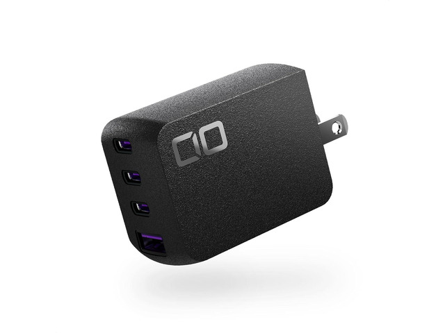 CIO 65W GaN Charger Block, Compact 4-Port Adapter with 3 USB-C Ports & 1 USB-A, Max 67W USBC Fast-Charging Multi-Device Wall Charger Block for...