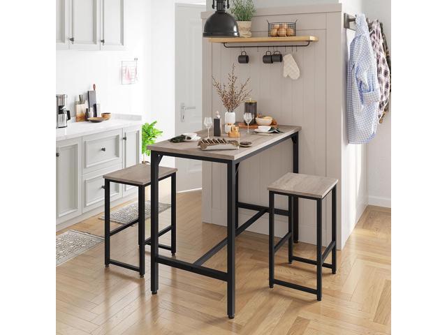 Yaheetech 3 Piece Dining Table Set, 47.5' Industrial Pub Table Set, Counter Height Kitchen Table with Bar Stools Set of 2, for Small Space, Apartment