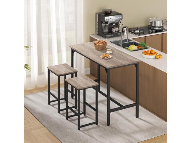 Yaheetech 3 Piece Dining Table Set, 47.5' Industrial Pub Table Set, Counter Height Kitchen Table with Bar Stools Set of 2, for Small Space, Apartment