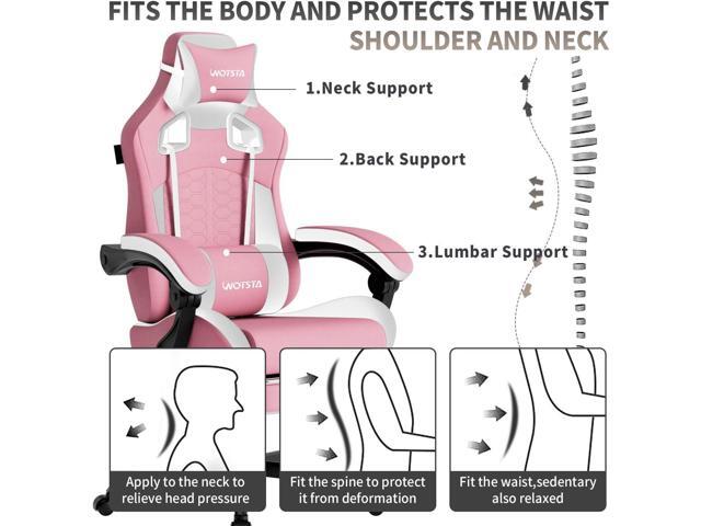 Gaming Chair with Massage,Ergonomic PC Gaming Chair with Footrest Comfortable Headrest and Lumbar Support,High Back Game Chair PVC Leather,300LBS...