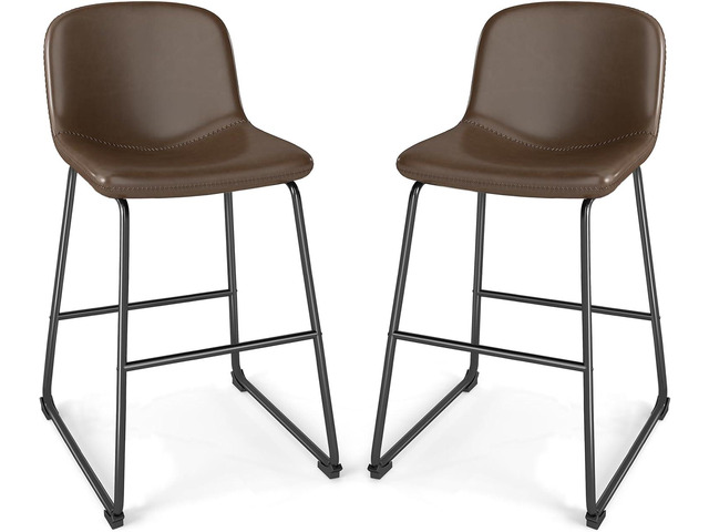 TAVR Furniture Counter Stools Set of 2, 24 inch Counter Height Bar Stools Hold up to 500 lbs, Armless Counter Height Chairs with Metal Legs & Soft...