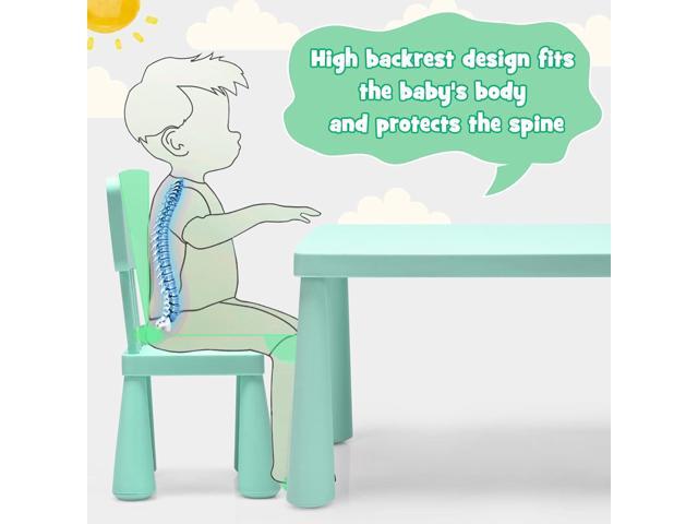 HONEY JOY Kids Table and Chair Set, Plastic Children Activity Table and 2 Chairs for Art Craft, Easy-Clean Tabletop, 3-Piece Toddler Furniture Set...
