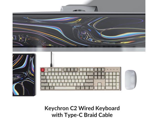 Keychron C2 Full Size Hot-swappable Wired Mechanical Keyboard Compatible with Mac, Keychron Red Switch, 104 Keys ABS Retro Color Keycaps Gaming...