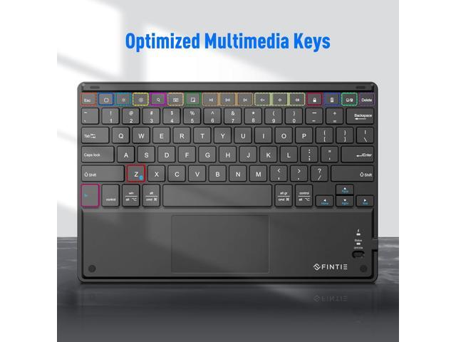 FINTIE Ultrathin 4mm Wireless Bluetooth Keyboard with Built-in Multi-Touch Touchpad for iPad, iPhone, Samsung Galaxy, Nexus, Microsoft Surface, HP...