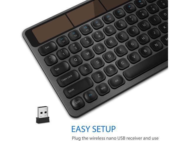 Arteck Wireless Solar Keyboard Full Size Solar Recharging Keyboard for Computer/Desktop/PC/Laptop/Surface/Smart TV and Windows 10/8 / 7 / Vista/XP...