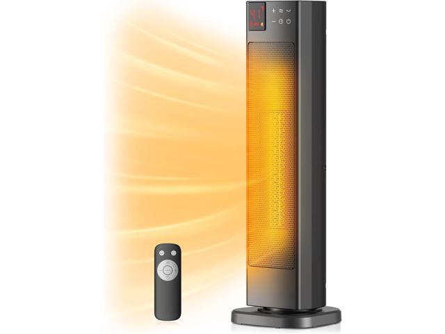 PELONIS Oscillating Ceramic Tower Indoor Space Heater for Home with Oscillation, Programmable Thermostat & ECO Mode, 12H Timer & Remote Control,.