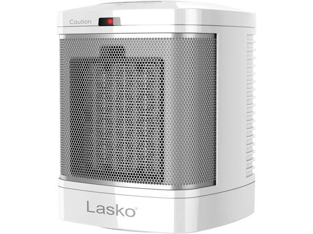 Lasko Portable Electric Ceramic Space Heater with ALCI Plug for Bathroom Use, 2 Heat Settings and Simple Heat Button, 8 Inches, White, 1500W, CD08200