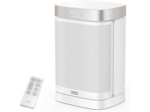 Dreo Atom One Space Heater with Remote, 70°Oscillating Electric Heaters with Digital Thermostat, 1500W PTC Ceramic Heater, 12h Timer, Quiet Safety...