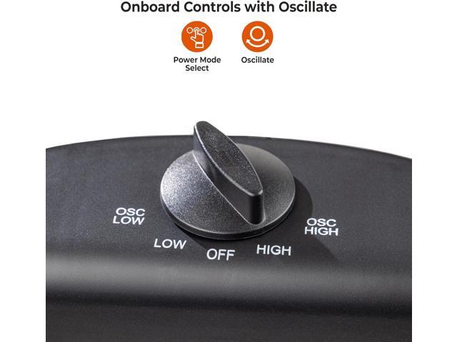 Comfort Zone Oscillating Portable Space Heater, Flat Panel, Halogen, Infrared, Electric, Adjustable Tilt, Overheat Sensor, Stay-Cool, & Tip-Over...